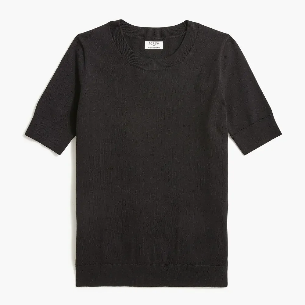 J. Crew Women's Cotton-Blend Knit Crew-Neck Sweater Black Size XXS/XS NWT
